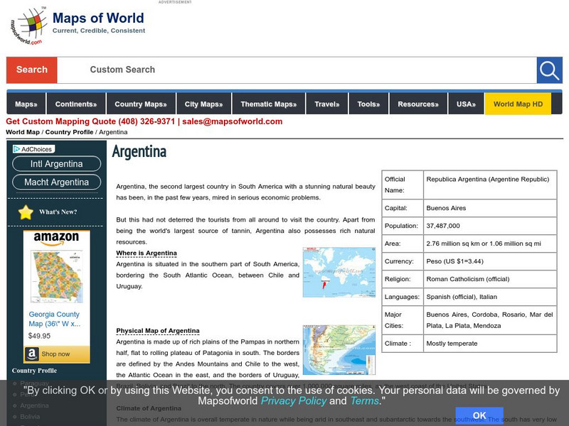 Maps of World: Argentina Article Maps of World: Argentina Article
