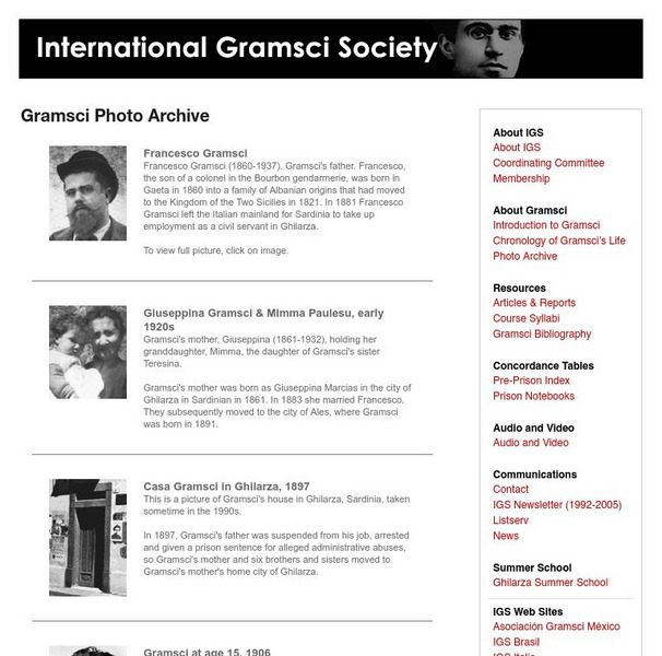 International Gramsci Society: Gramsci Photo Archive Graphic International Gramsci Society: Gramsci Photo Archive Graphic