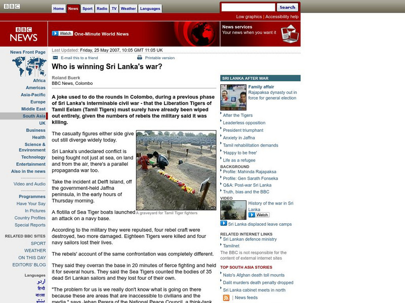 Bbc: Who Is Winning Sri Lanka's War? Article Bbc: Who Is Winning Sri Lanka's War? Article