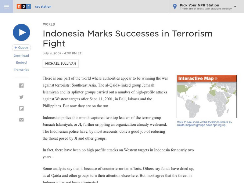 Npr: Indonesia Marks Successes in Terrorism Fight Audio Npr: Indonesia Marks Successes in Terrorism Fight Audio