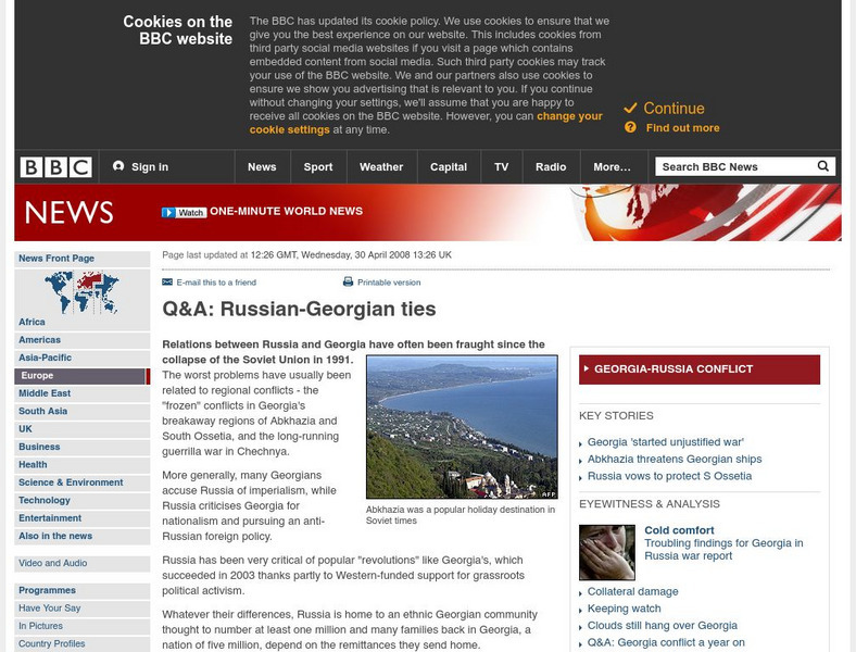 Bbc: Q&a: Russian Georgian Ties Website