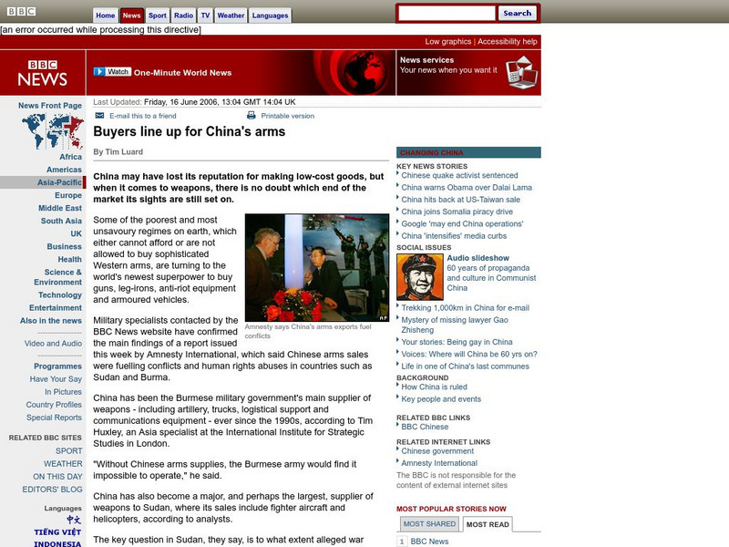 Bbc: Buyers Line Up for China's Arms Article Bbc: Buyers Line Up for China's Arms Article