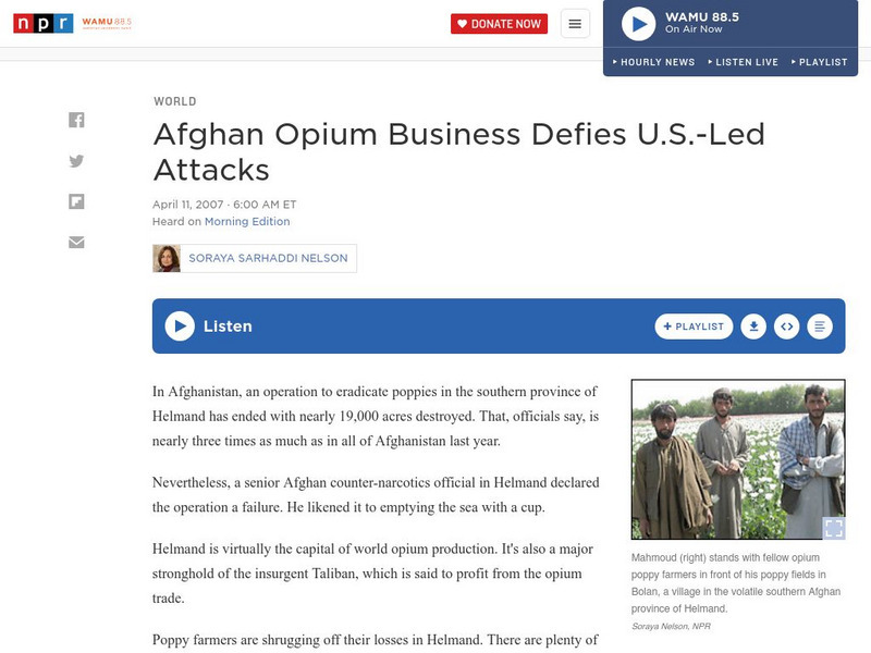 Npr: Afghan Opium Defies u.s. Led Attacks Audio Npr: Afghan Opium Defies u.s. Led Attacks Audio