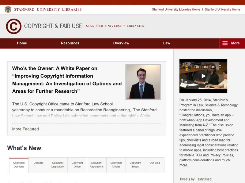 Stanford University: Copyright and Fair Use Center Website