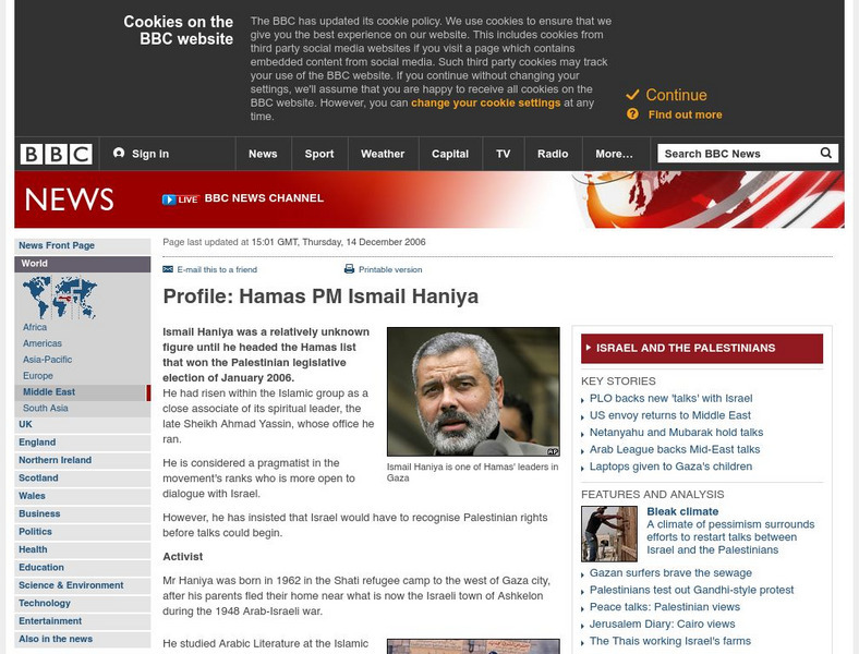 Bbc: Profile Ismail Haniya Article