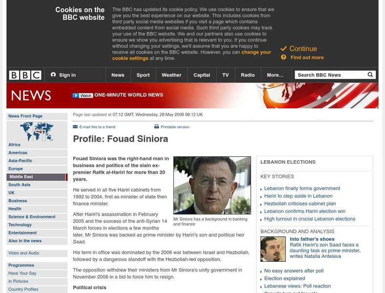 Bbc: Profile: Fouad Siniora Handout Bbc: Profile: Fouad Siniora Handout