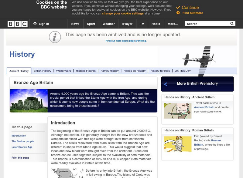Bbc: History: Bronze Age Britain Handout Bbc: History: Bronze Age Britain Handout