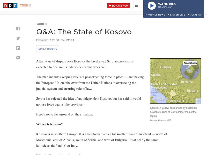 Npr: The State of Kosovo Audio Npr: The State of Kosovo Audio