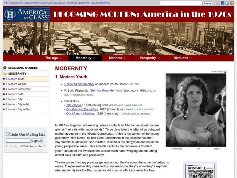 National Humanities Center: America in Class: America in the 1920s: Modern Youth Primary National Humanities Center: America in Class: America in the 1920s: Modern Youth Primary
