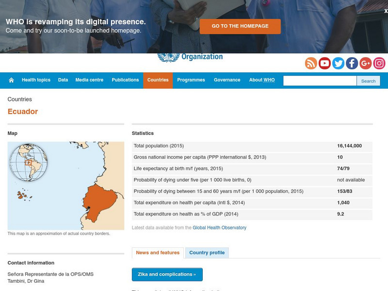 World Health Organization: Ecuador Handout World Health Organization: Ecuador Handout