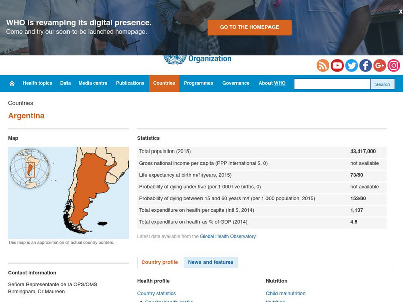 World Health Organization: Argentina Handout World Health Organization: Argentina Handout