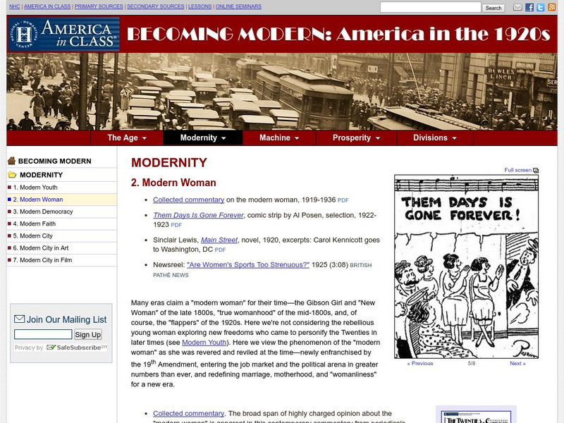 National Humanities Center: America in Class: America in the 1920s: Modern Woman Primary National Humanities Center: America in Class: America in the 1920s: Modern Woman Primary