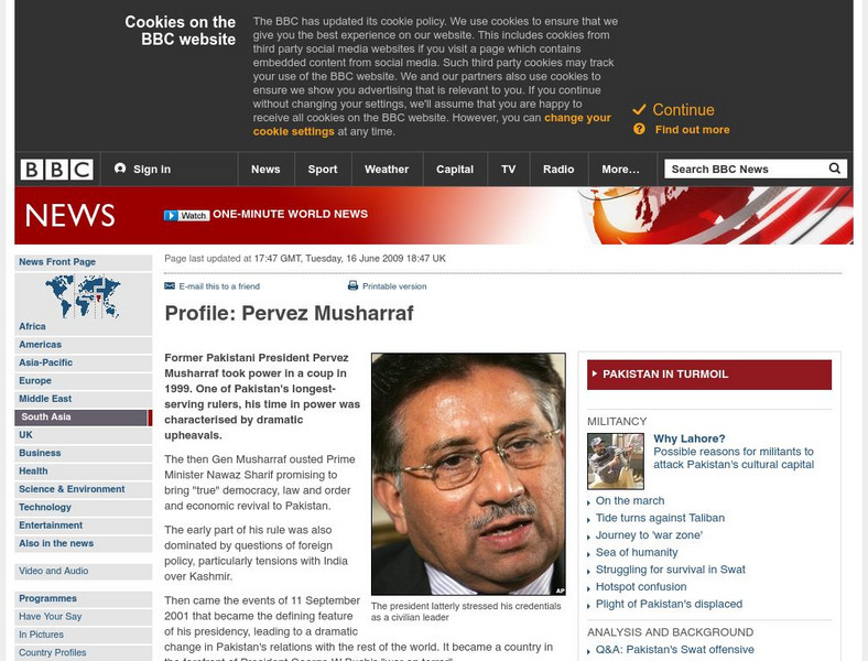 Bbc: Pervez Musharraf Handout