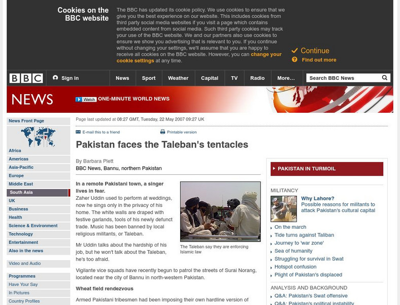 Bbc: Pakistan Faces the Taliban's Tentacles Article