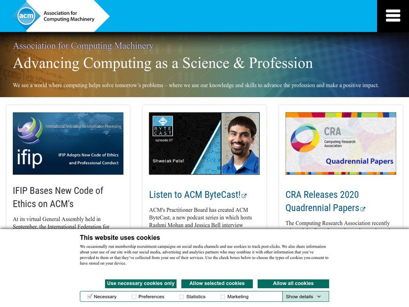 Acm: Association for Computing Machinery Website