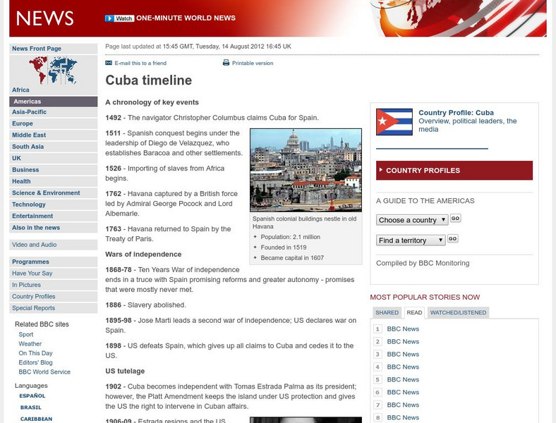 Bbc: News: Timeline: Cuba Handout Bbc: News: Timeline: Cuba Handout