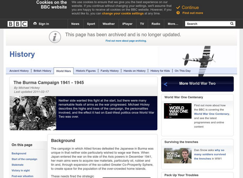 Bbc History: World Wars: World War Two: The Burma Campaign, 1941 45 Handout Bbc History: World Wars: World War Two: The Burma Campaign, 1941 45 Handout