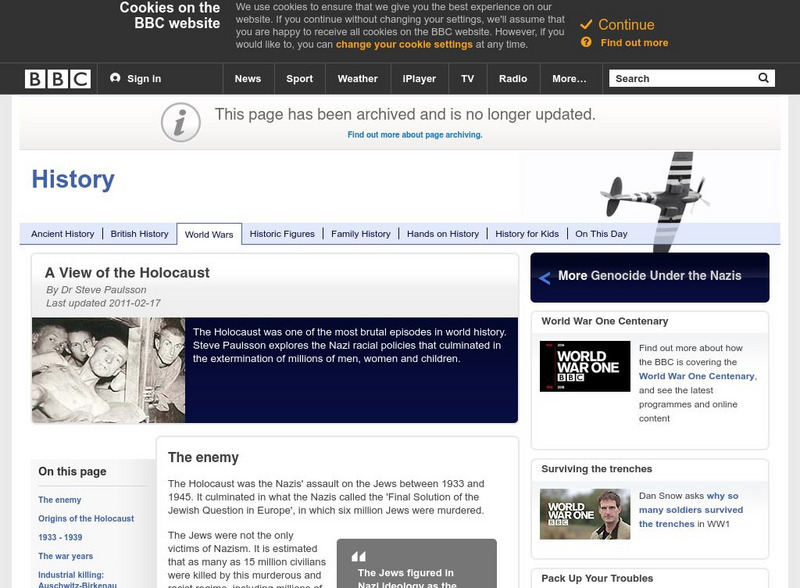 Bbc: World Wars: Genocide Under the Nazis: A View of the Holocaust Handout Bbc: World Wars: Genocide Under the Nazis: A View of the Holocaust Handout