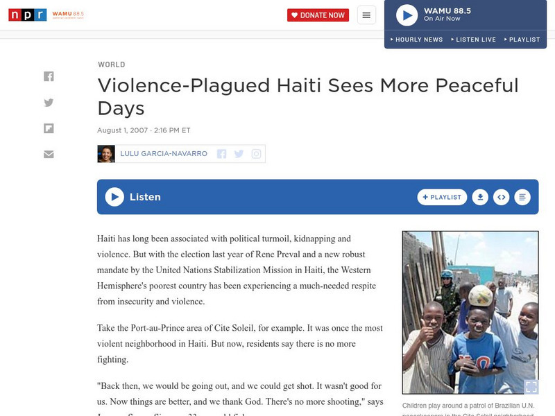 Npr: Violence Plagued Haiti Sees More Peaceful Days Audio Npr: Violence Plagued Haiti Sees More Peaceful Days Audio