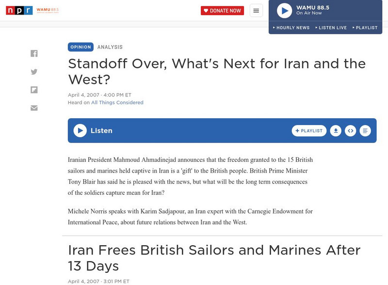Npr: Standoff Over, What's Next for Iran and the West Audio Npr: Standoff Over, What's Next for Iran and the West Audio