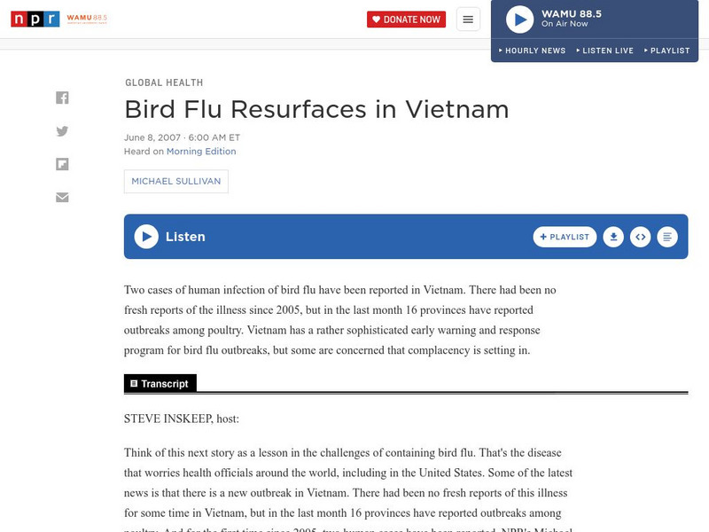 Npr: The Bird Flu Resurfaces in Vietnam Website Npr: The Bird Flu Resurfaces in Vietnam Website