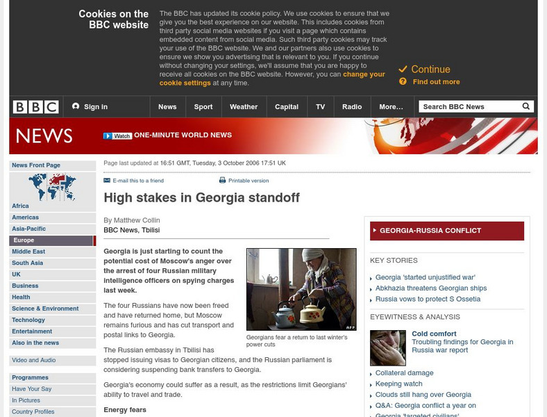 Bbc: High Stakes in Georgia Standoff Article