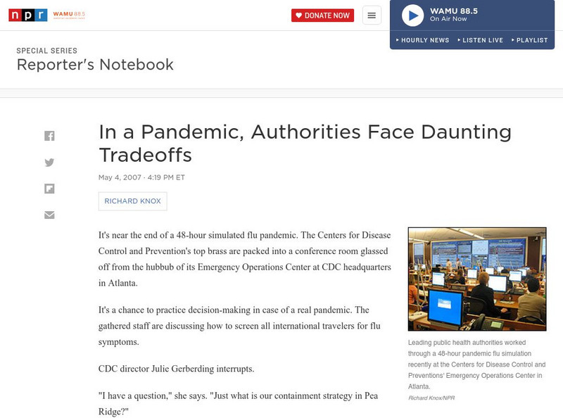 Npr: In a Pandemic, Authorities Face Daunting Tradeoffs Website Npr: In a Pandemic, Authorities Face Daunting Tradeoffs Website
