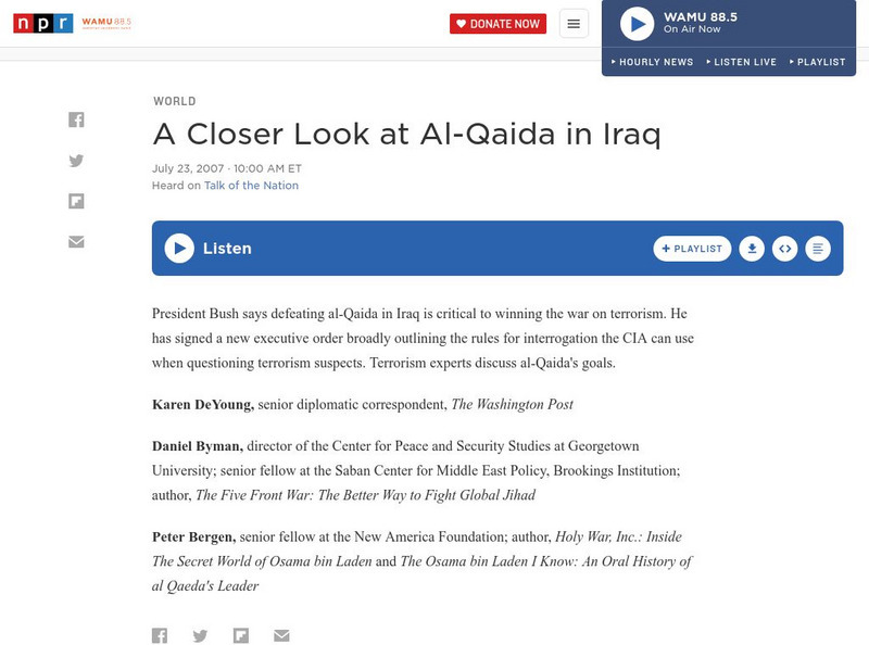Npr: A Closer Look at Al Qaida in Iraq Audio Npr: A Closer Look at Al Qaida in Iraq Audio