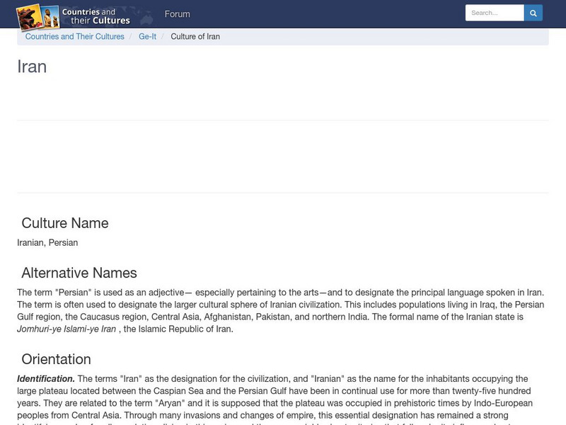 Countries and Their Cultures: Iran Handout Countries and Their Cultures: Iran Handout