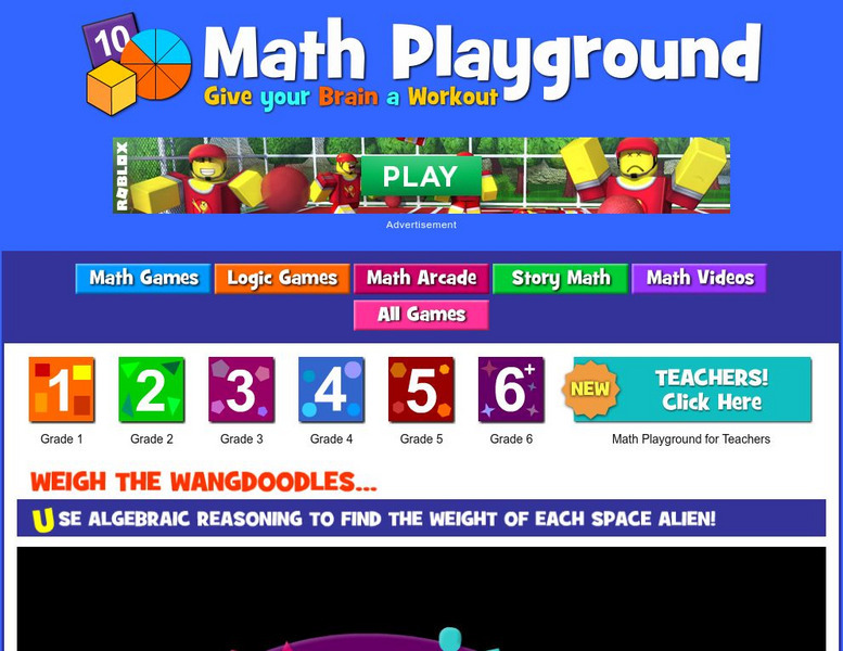 Math Playground: Weigh the Wangdoodles Interactive Math Playground: Weigh the Wangdoodles Interactive