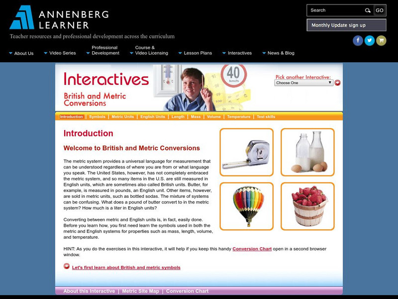 Annenberg Learner: British and Metric Conversions Interactives Unit Plan Annenberg Learner: British and Metric Conversions Interactives Unit Plan