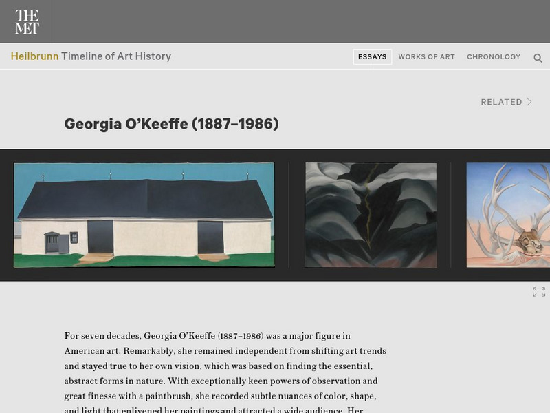 Metropolitan Museum of Art: Georgia O'keefe (1887 1986) Handout Metropolitan Museum of Art: Georgia O'keefe (1887 1986) Handout