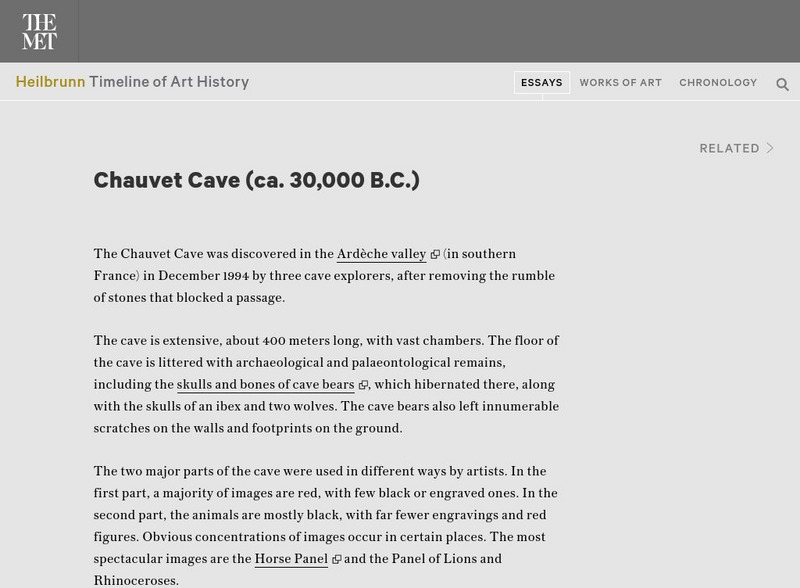 Metropolitan Museum of Art: Chauvet Cave (Ca. 30,000 b.c.) Website Metropolitan Museum of Art: Chauvet Cave (Ca. 30,000 b.c.) Website