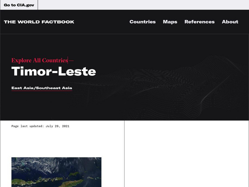 Cia: World Factbook: Timor Leste Handout Cia: World Factbook: Timor Leste Handout