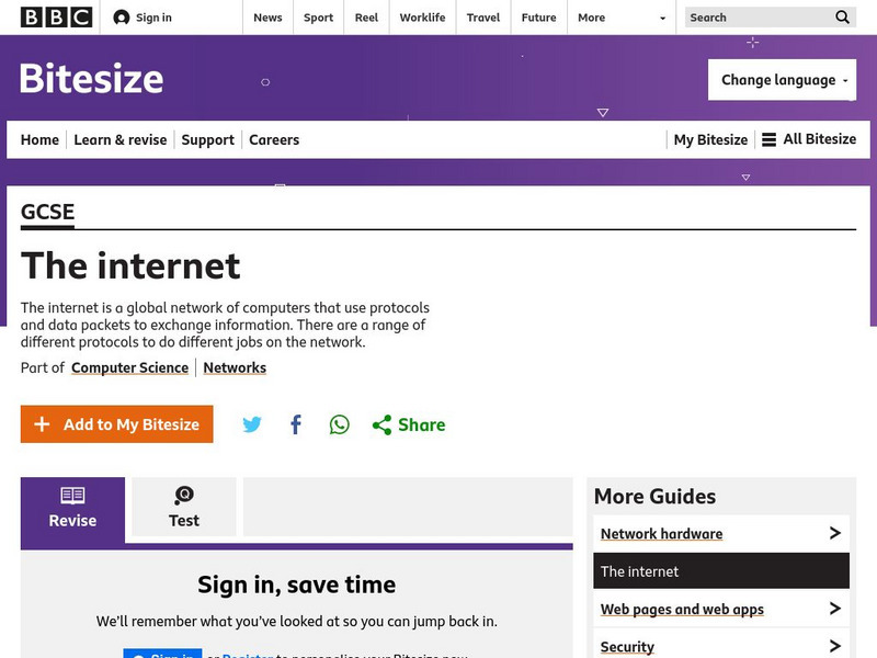 Bbc gcse bitesize ict data communications the internet unit plan