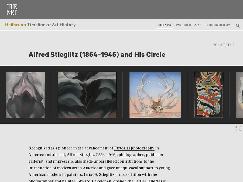 Metropolitan Museum of Art: Alfred Stieglitz (1864?1946) and His Circle Handout Metropolitan Museum of Art: Alfred Stieglitz (1864?1946) and His Circle Handout