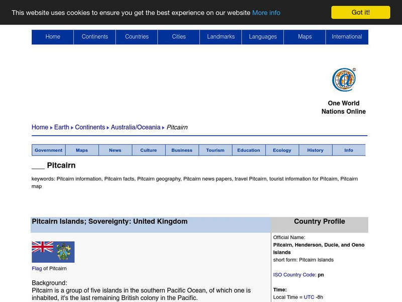 Nations Online: Pitcairn Islands Website Nations Online: Pitcairn Islands Website
