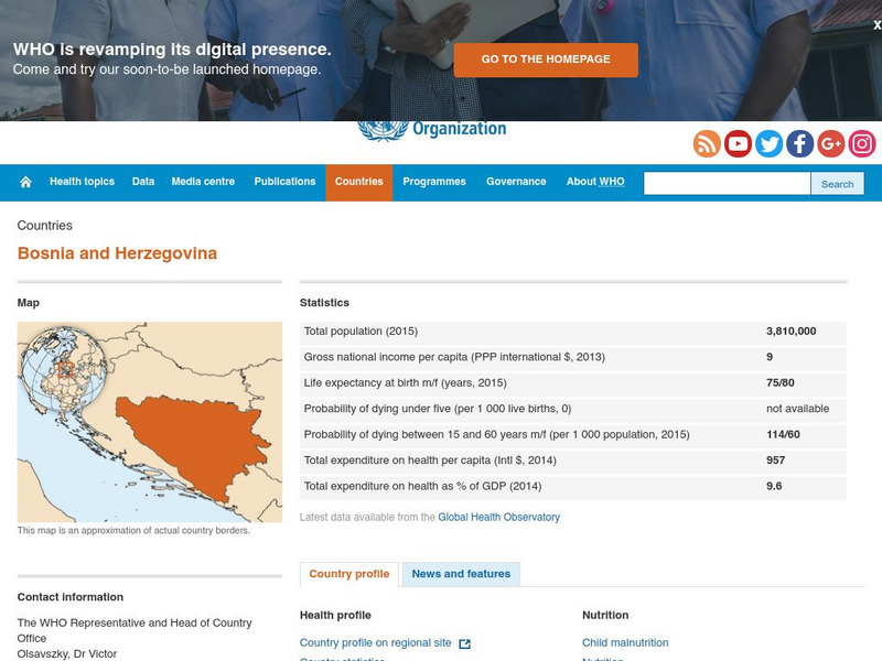 World Health Organization: Bosnia and Herzegovina Handout World Health Organization: Bosnia and Herzegovina Handout