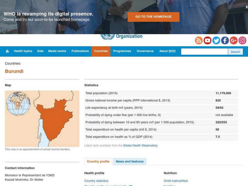 World Health Organization: Burundi Handout World Health Organization: Burundi Handout