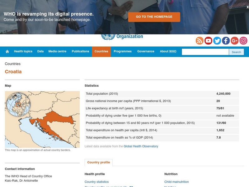 World Health Organization: Croatia Handout World Health Organization: Croatia Handout