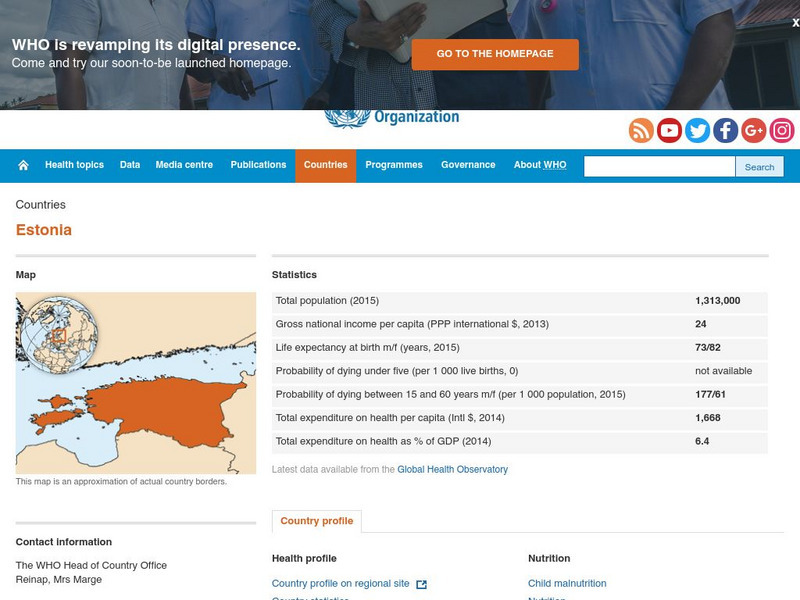 World Health Organization: Estonia Handout World Health Organization: Estonia Handout