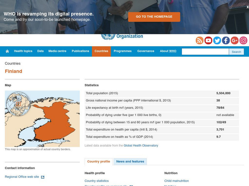 World Health Organization: Finland Handout World Health Organization: Finland Handout