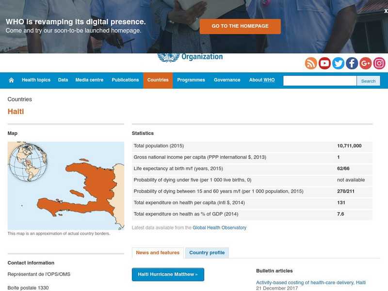 World Health Organization: Haiti Handout World Health Organization: Haiti Handout