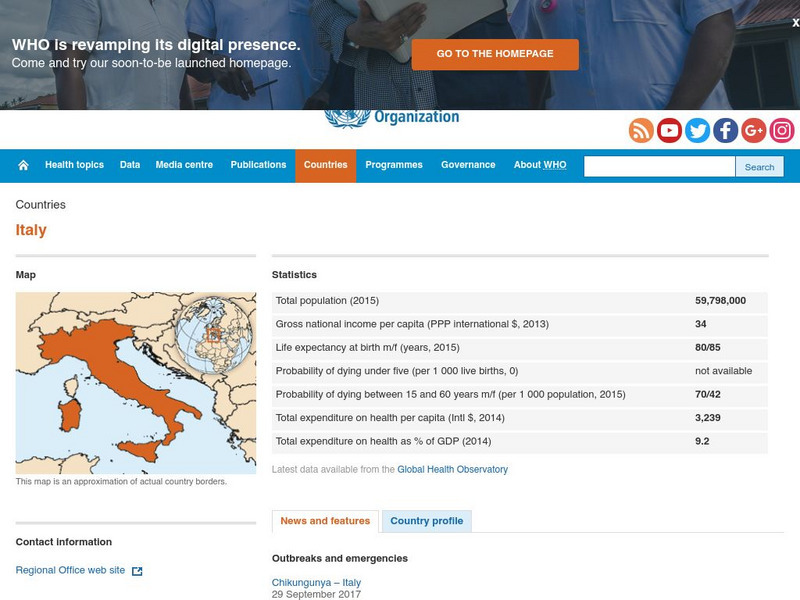 World Health Organization: Italy Handout World Health Organization: Italy Handout