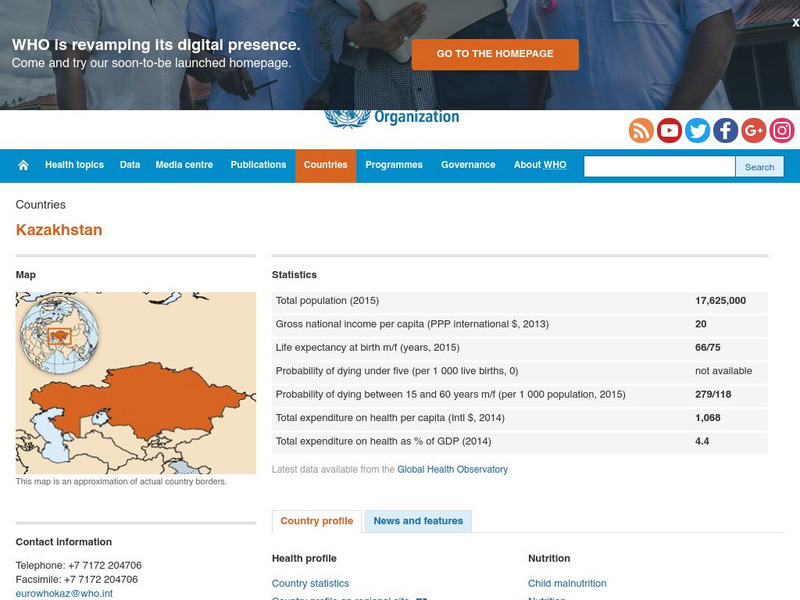 World Health Organization: Kazakhstan Handout World Health Organization: Kazakhstan Handout