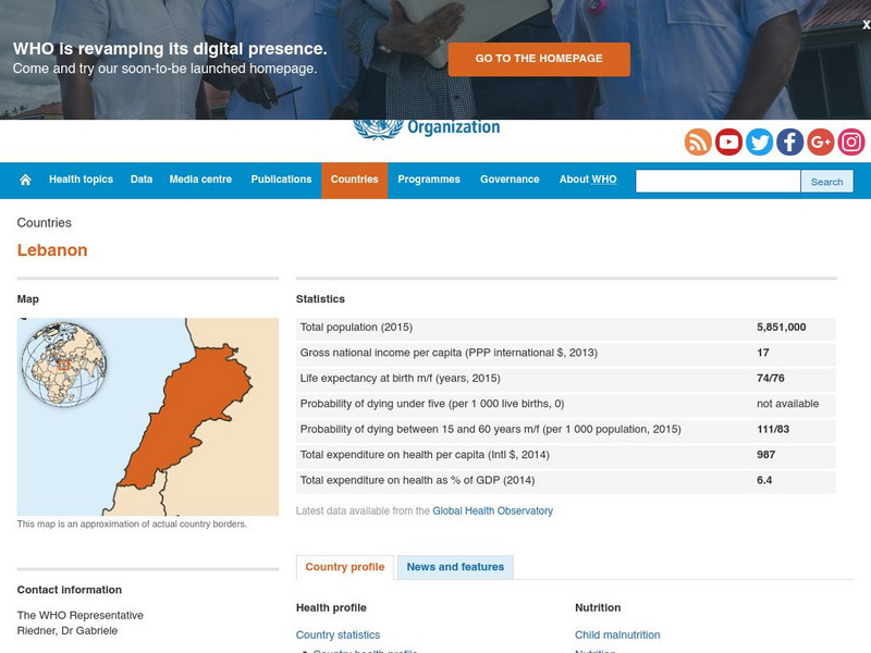 World Health Organization: Lebanon Handout World Health Organization: Lebanon Handout