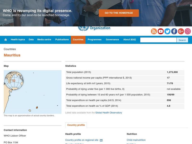 World Health Organization: Mauritius Handout World Health Organization: Mauritius Handout