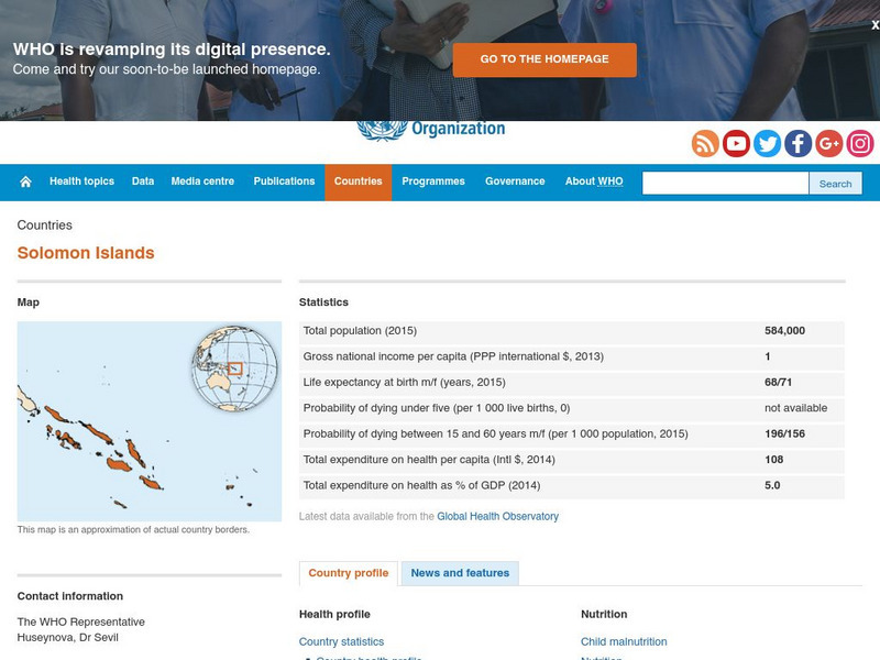 World Health Organization: Solomon Islands Handout