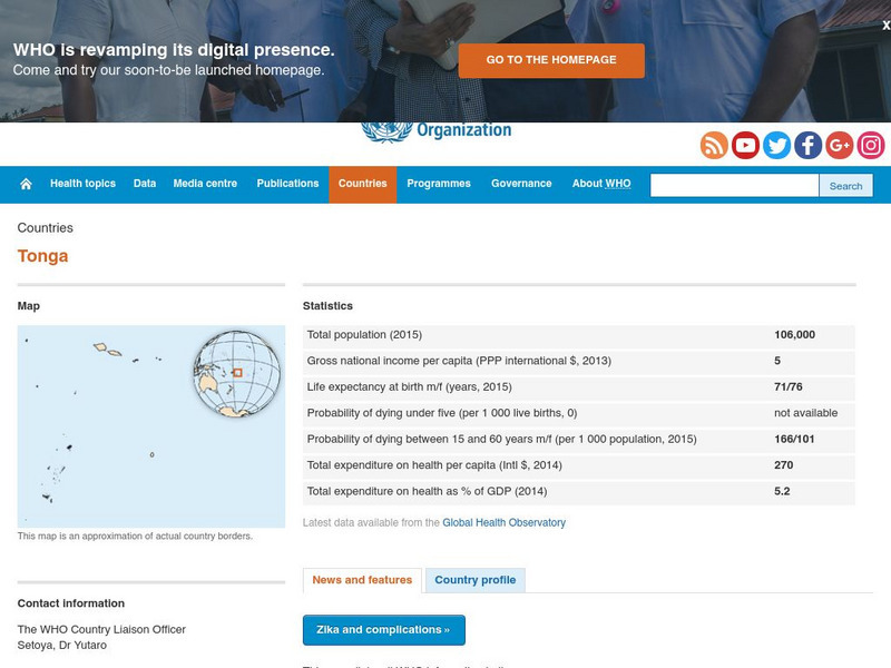World Health Organization: Tonga Handout
