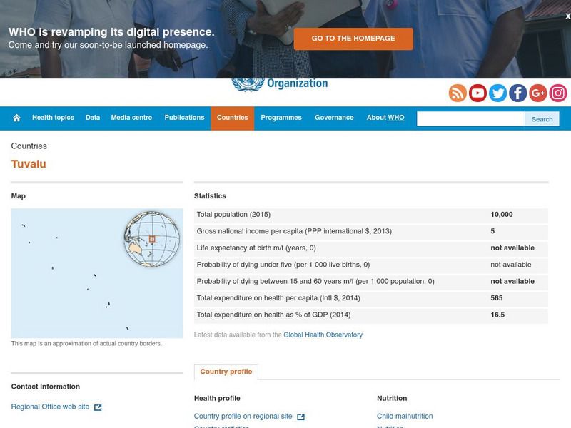 World Health Organization: Tuvalu Handout World Health Organization: Tuvalu Handout